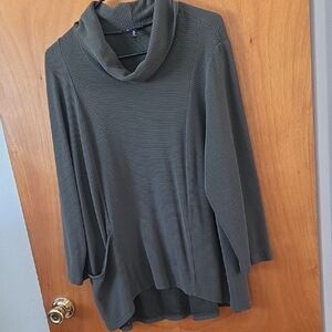 Picadilly Fashion Dark Green Cowl Neck Sweater Bust 22 Sleeve 21 Longer In Back